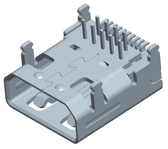 高清HDMI D TYPE,HDMI插孔 前DIP 后SMT,HDMI插座四腳插板 HDMI-D-2主圖
