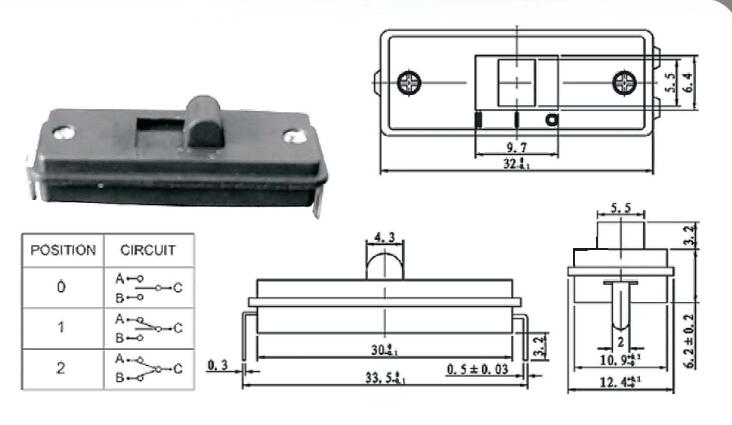 三檔推動開關(guān)圖紙