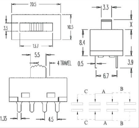 大電流撥動(dòng)開關(guān)圖紙
