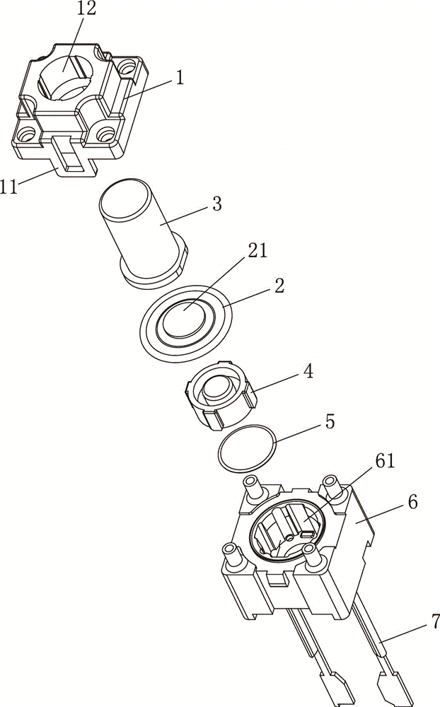 防水輕觸開關(guān)結(jié)構(gòu)說明
