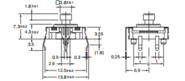 輕觸開(kāi)關(guān)尺寸圖