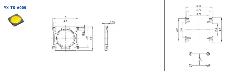 5*5輕觸開關(guān)電路圖
