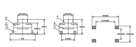 輕觸開關尺寸圖 輕觸開關尺寸圖